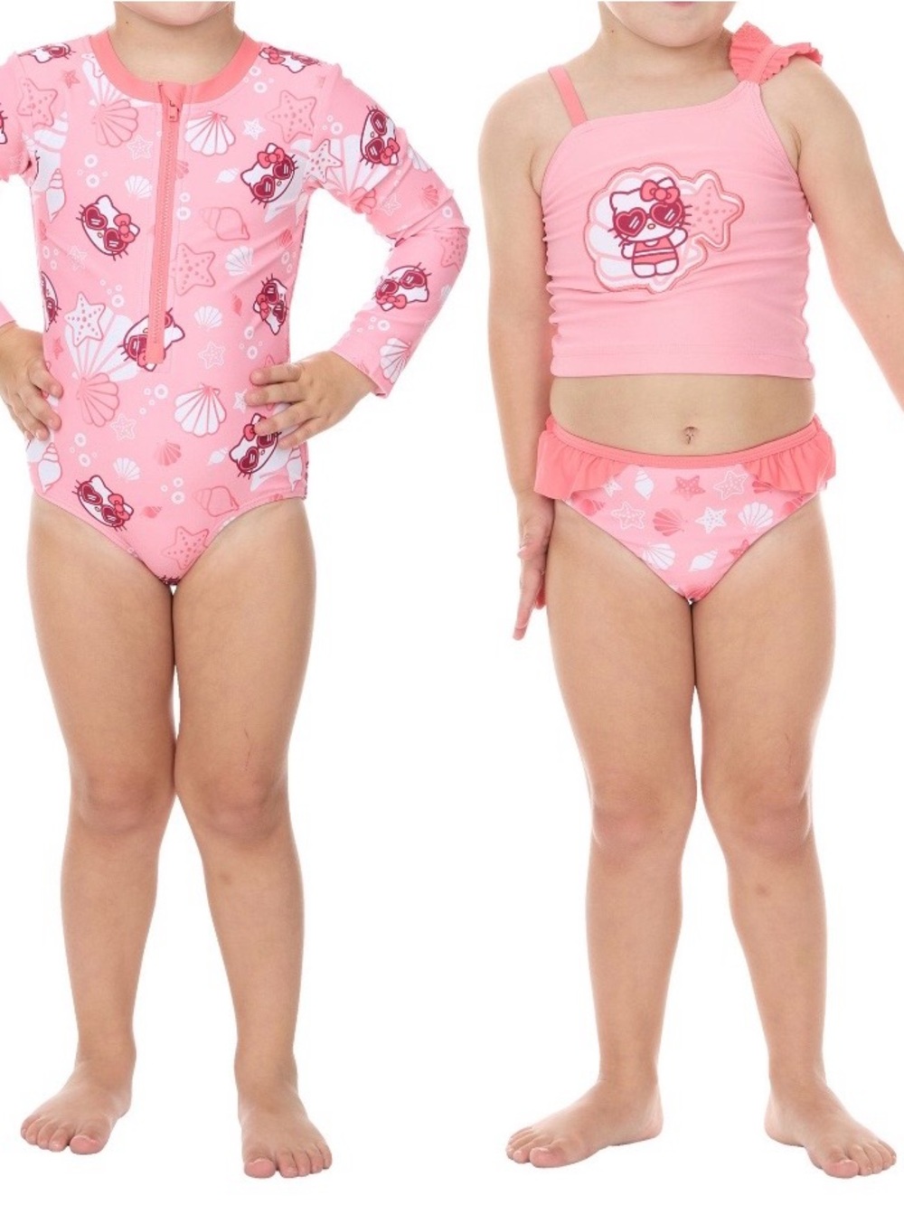 NWT Sanrio Hello Kitty Pink 3! Piece Long-Sleeve One-Piece & Tankini Set